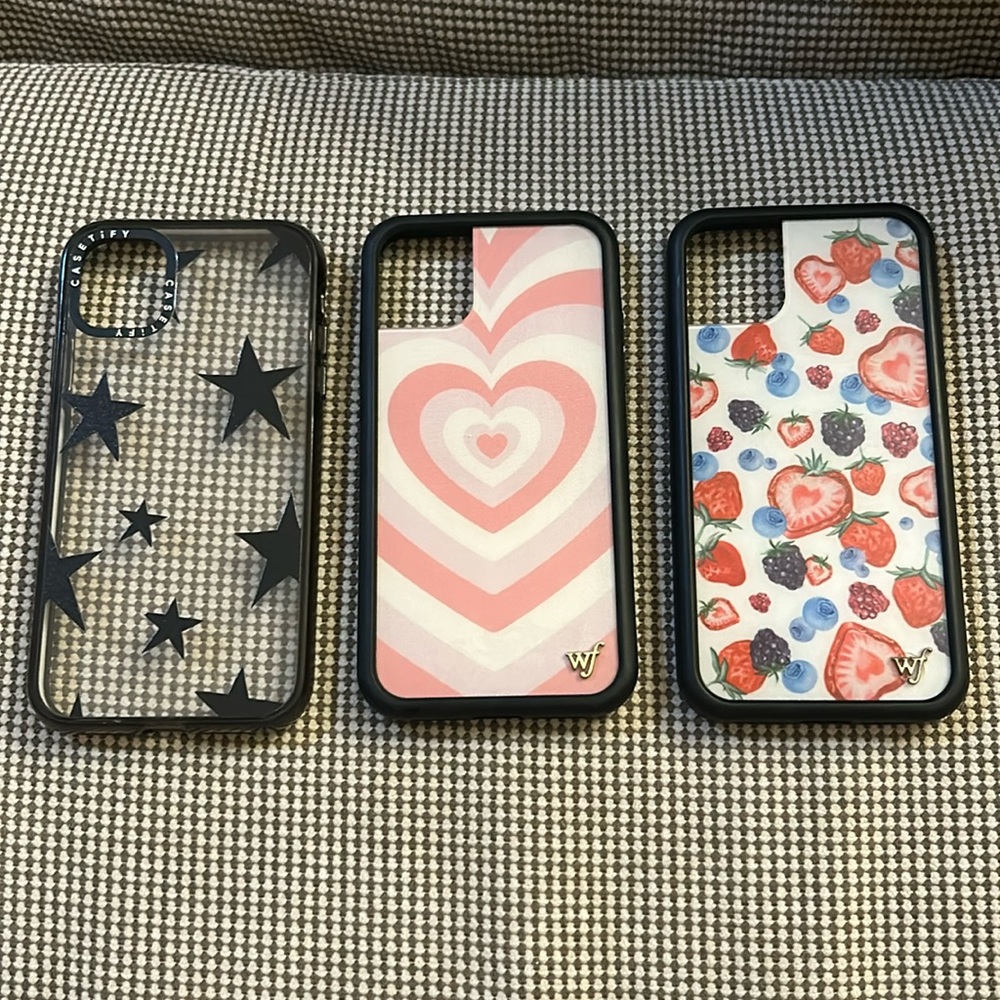 Casetify wildflower iPhone 11 case cute heart pink berry star cases 3 set